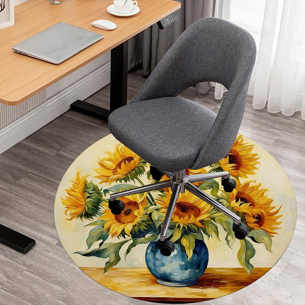 1pc Sunflowers Vase Round Chair mat office Area Rug - Non-Slip, Floor Mat for Office, Bedroom, Ideal home decor gift p0105110 80cm
1pc Sunflowers Vase Round Chair mat office Area Rug - Non-Slip, Floor Mat for Office, Bedroom, Ideal home decor gift p0105110 80cm