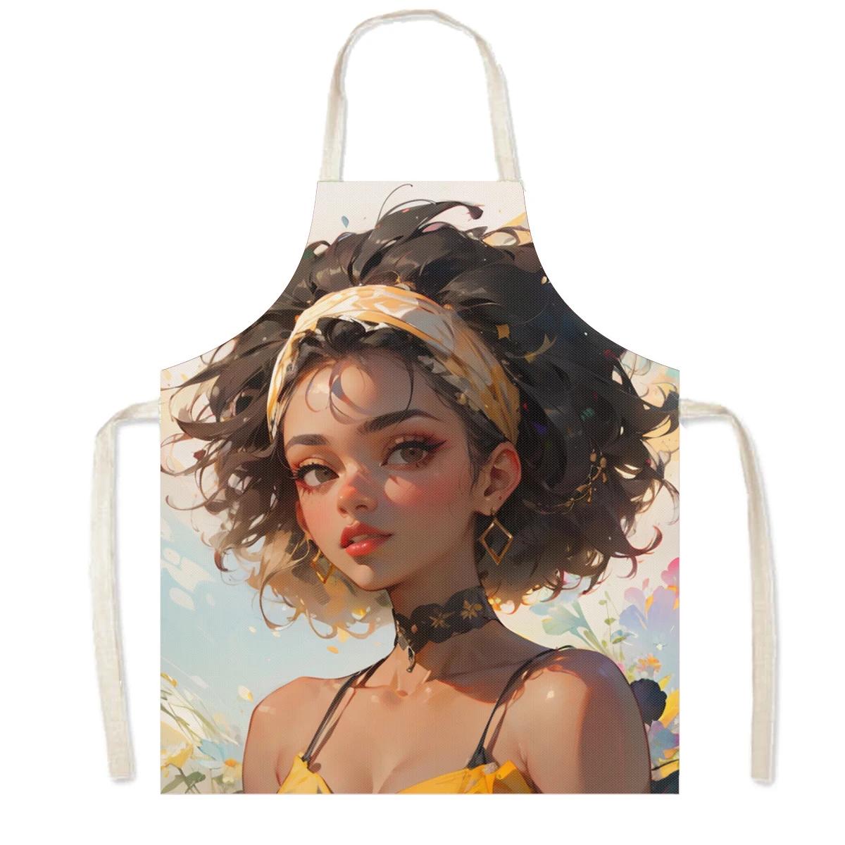 African Cartoon Girls Print Cooking Aprons Afro Women Household Cleaning Pinafore Barber Restaurant Chef Waiter Kitchen Apron 38X47cm
African Cartoon Girls Print Cooking Aprons Afro Women Household Cleaning Pinafore Barber Restaurant Chef Waiter Kitchen Apron 38X47cm