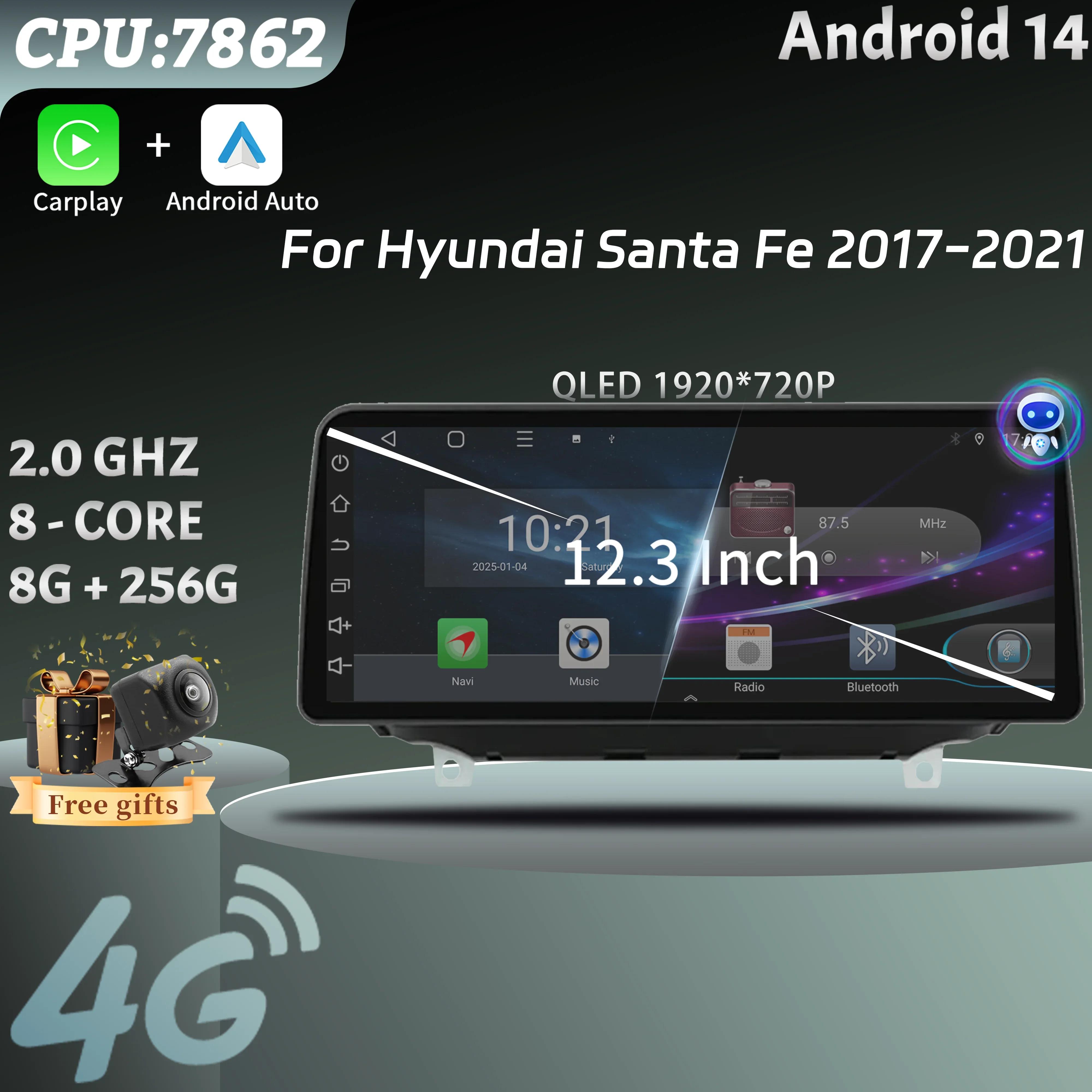 12.3inch Android 14 For Hyundai Santa Fe 2017-2021 Car Radio Multimedia Navigation Wireless BT Carplay Head Unit Touch Screen CHINA
12.3inch Android 14 For Hyundai Santa Fe 2017-2021 Car Radio Multimedia Navigation Wireless BT Carplay Head Unit Touch Screen CHINA