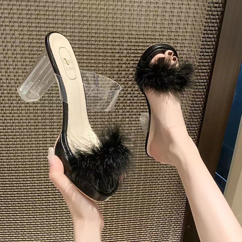 Coarse heel high heel sandals girl 2025 summer fairy wind word with transparent crystal and waterproof table Mao Mao cool slippers 35
Coarse heel high heel sandals girl 2025 summer fairy wind word with transparent crystal and waterproof table Mao Mao cool slippers 35