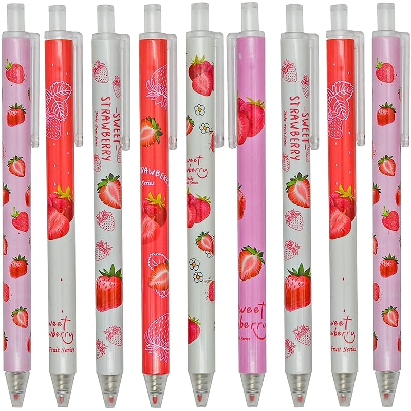 Maydahui cute strawberry strawberry fruit Knock type ballpoint pen 12 pieces set 0.5mm black ink Fashionable fruit gel stationery For notebook For
Maydahui cute strawberry strawberry fruit Knock type ballpoint pen 12 pieces set 0.5mm black ink Fashionable fruit gel stationery For notebook For