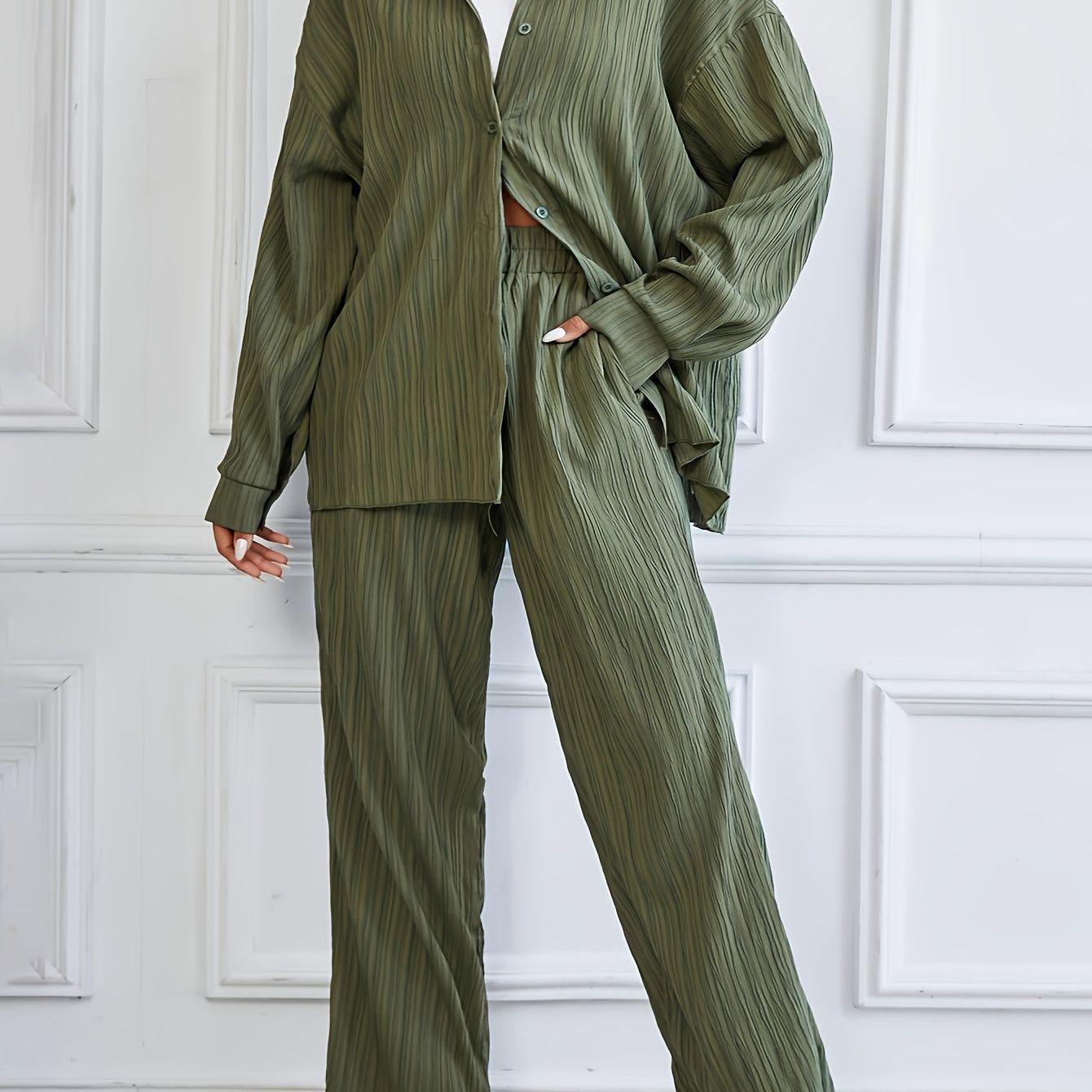 Women s Plus Size Casual Two-Piece Set: Loose Shirt & Pocket Long Pants 2XL зелений
Women s Plus Size Casual Two-Piece Set: Loose Shirt & Pocket Long Pants 2XL зелений
