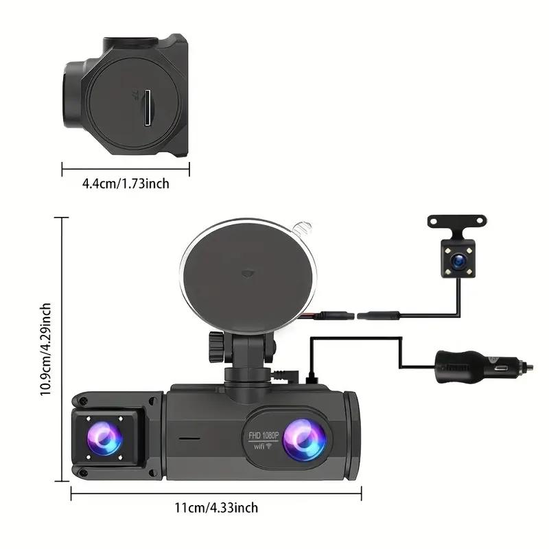 WiFi 3Lens 2inch Dash Camera For Cars HD 1080P Video Recorder Front Inside Rear View Camera Night Vision Loop Recording Black B None
WiFi 3Lens 2inch Dash Camera For Cars HD 1080P Video Recorder Front Inside Rear View Camera Night Vision Loop Recording Black B None