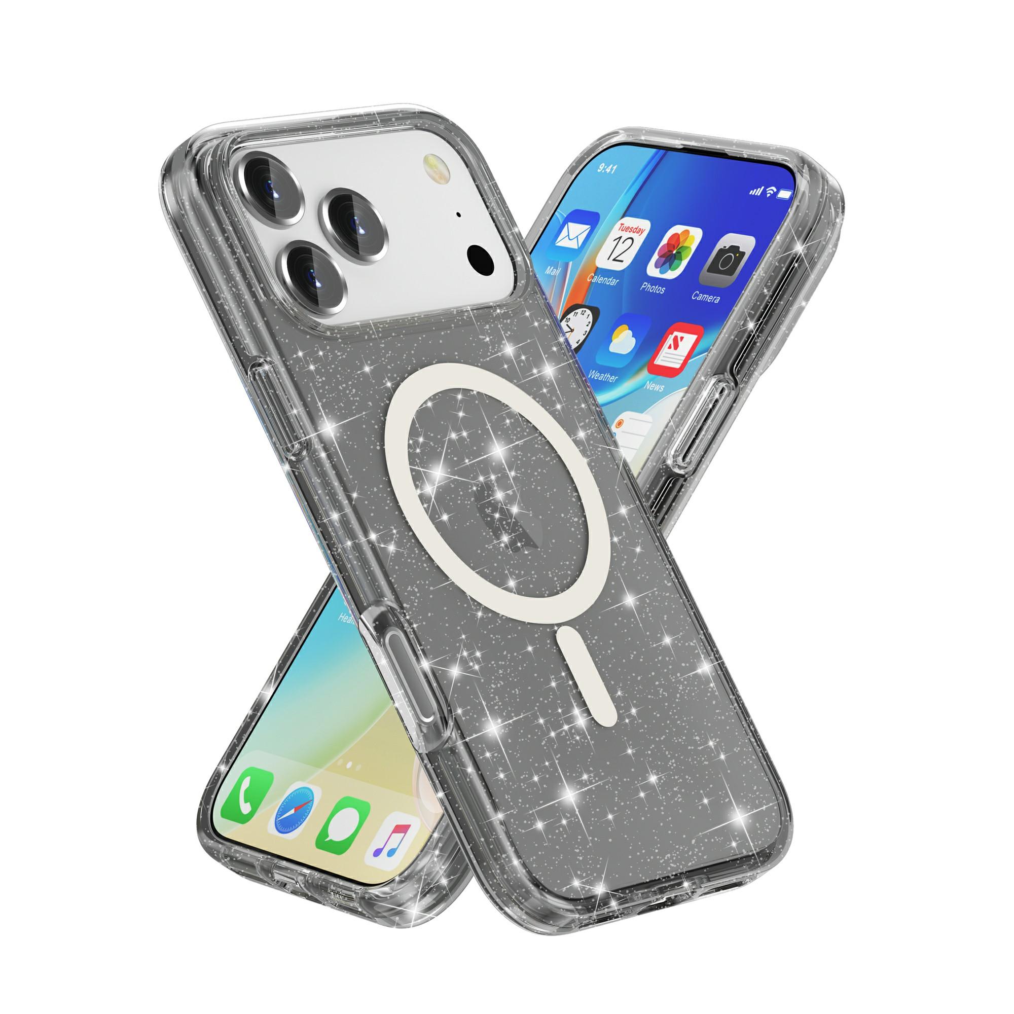For iPhone 17 Pro Max Case Compatible with MagSafe Glitter Powder PC+TPU Phone Cover Gold
For iPhone 17 Pro Max Case Compatible with MagSafe Glitter Powder PC+TPU Phone Cover Gold