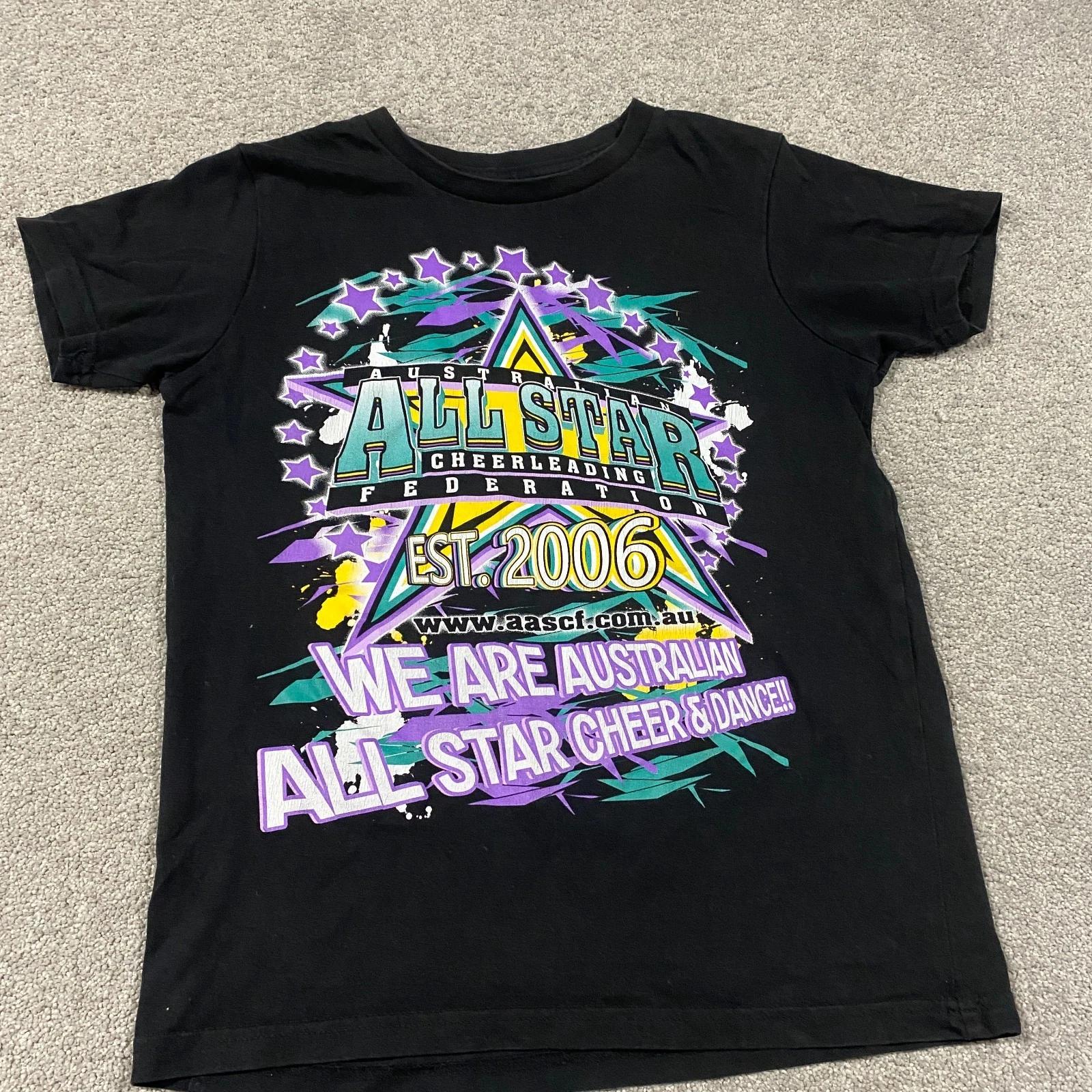 AASCF Australian All Star Cheer & Dance Graphic T-Shirt Youth S Black 2006-2016 3XL
AASCF Australian All Star Cheer & Dance Graphic T-Shirt Youth S Black 2006-2016 3XL