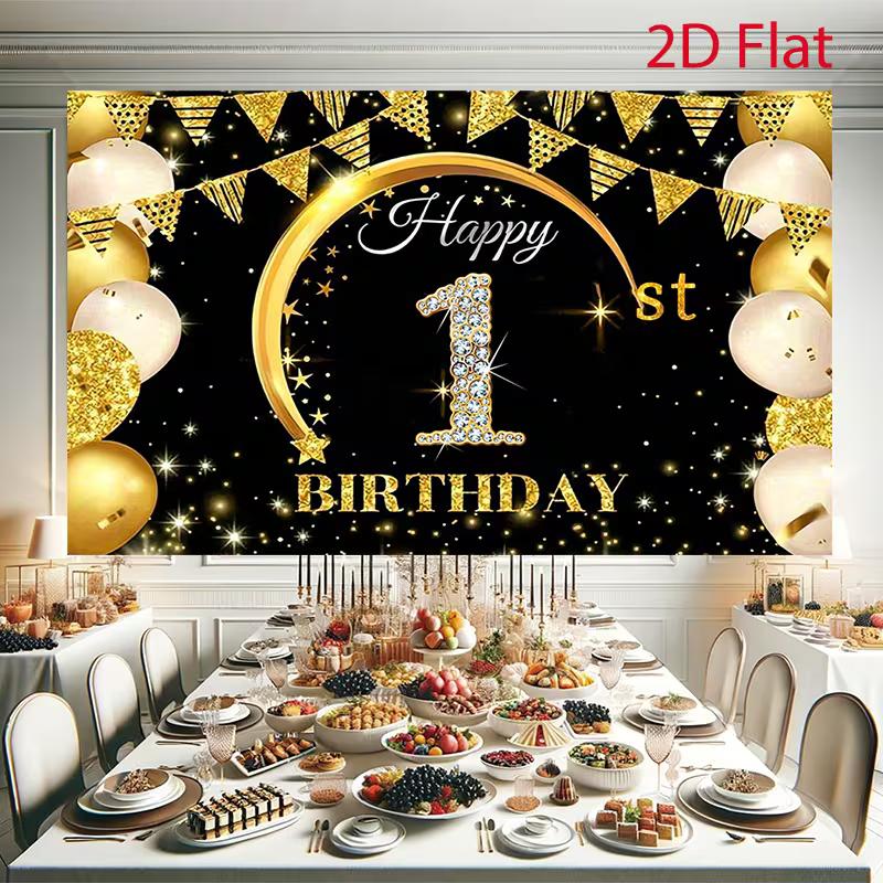 2D Black Gold 1st Birthday Backdrop Diamond Number 1 Party Background Banner 47.2x31.5inch/120*80cm
2D Black Gold 1st Birthday Backdrop Diamond Number 1 Party Background Banner 47.2x31.5inch/120*80cm