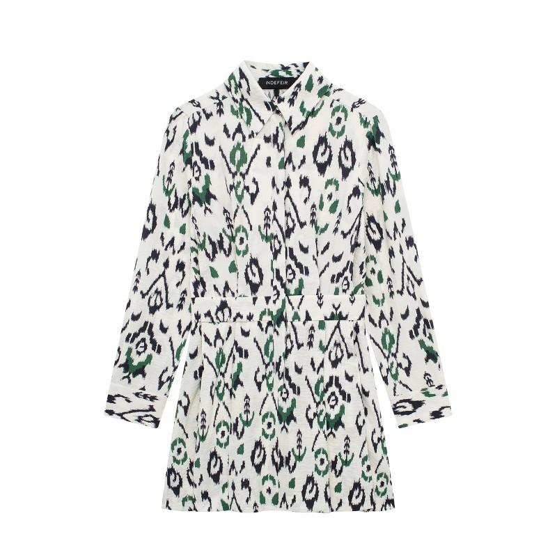 European American Women s Clothing Fashionable Temperament Long-sleeved Printed Short Dress L
European American Women s Clothing Fashionable Temperament Long-sleeved Printed Short Dress L