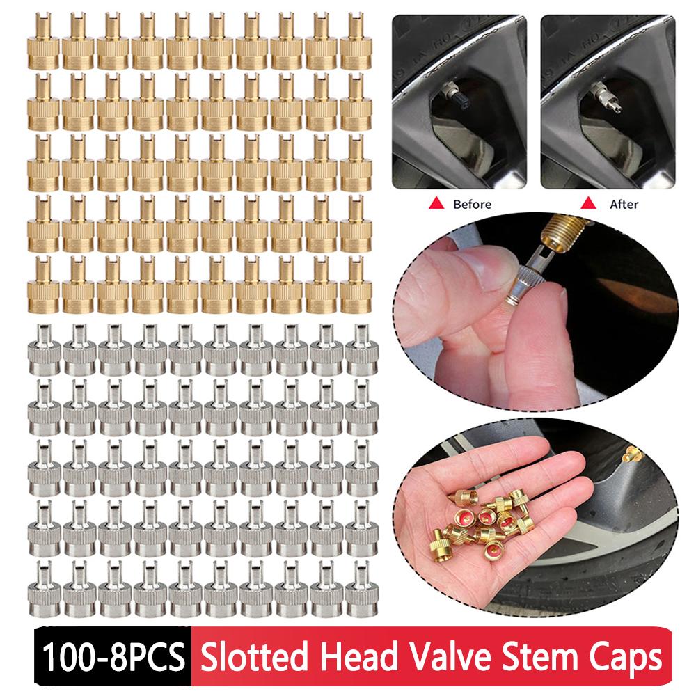 100/50/8Pcs Slotted Head Valve Stem Caps Copper Tire Valve Air Dust Stem Cover Motorcyle Car Accessories Wheel Valve Stem Cap
100/50/8Pcs Slotted Head Valve Stem Caps Copper Tire Valve Air Dust Stem Cover Motorcyle Car Accessories Wheel Valve Stem Cap