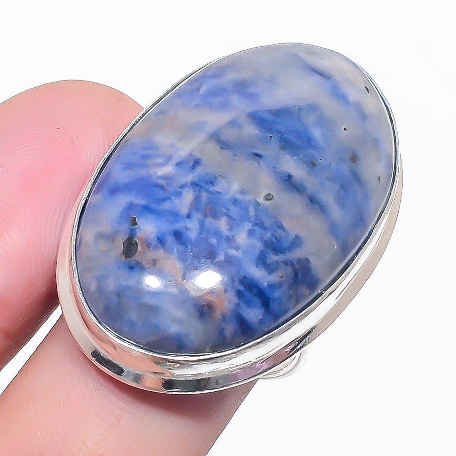 Natural Sodalite Gemstone Handmade 925 Sterling Silver Jewelry Ring Size 8 AR-15671
Natural Sodalite Gemstone Handmade 925 Sterling Silver Jewelry Ring Size 8 AR-15671