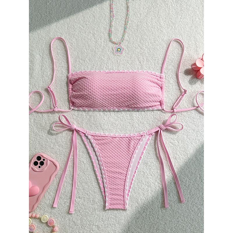 Sexy Bikini Set Women Swimsuit Two-Piece Lace Up Backless Female Swimwear Bathing Summer Fashion Holiday Beachwear S рожевий
Sexy Bikini Set Women Swimsuit Two-Piece Lace Up Backless Female Swimwear Bathing Summer Fashion Holiday Beachwear S рожевий