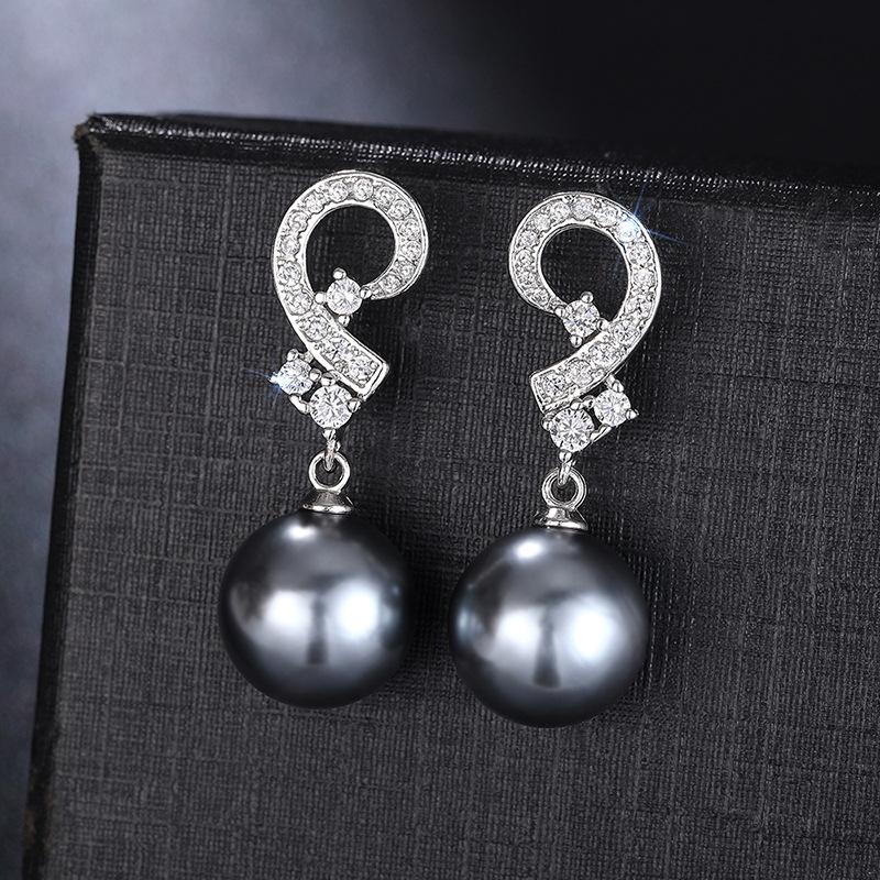 925 Sterling Silver Grey Pearl Dangle Drop Earrings for Women AAA White Cubic Zirconia Pearl Earrings Jewelry Gifts
925 Sterling Silver Grey Pearl Dangle Drop Earrings for Women AAA White Cubic Zirconia Pearl Earrings Jewelry Gifts