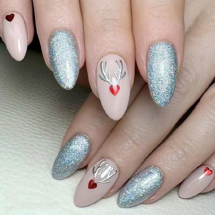 24 Pcs Lovely Elk False Nails Medium Almond Full Cover Stick on Nails Christmas Press On Nails Manicures Supplies 1
24 Pcs Lovely Elk False Nails Medium Almond Full Cover Stick on Nails Christmas Press On Nails Manicures Supplies 1