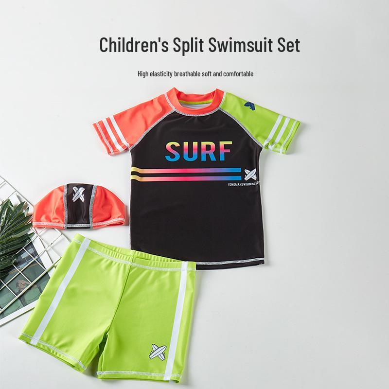 Kids Short Sleeve Two-Piece Swimsuit Set with Sun Protection - Quick-Dry Swimwear for Boys & Girls 165-175cm, 90-120kg (16+ years)
Kids Short Sleeve Two-Piece Swimsuit Set with Sun Protection - Quick-Dry Swimwear for Boys & Girls 165-175cm, 90-120kg (16+ years)