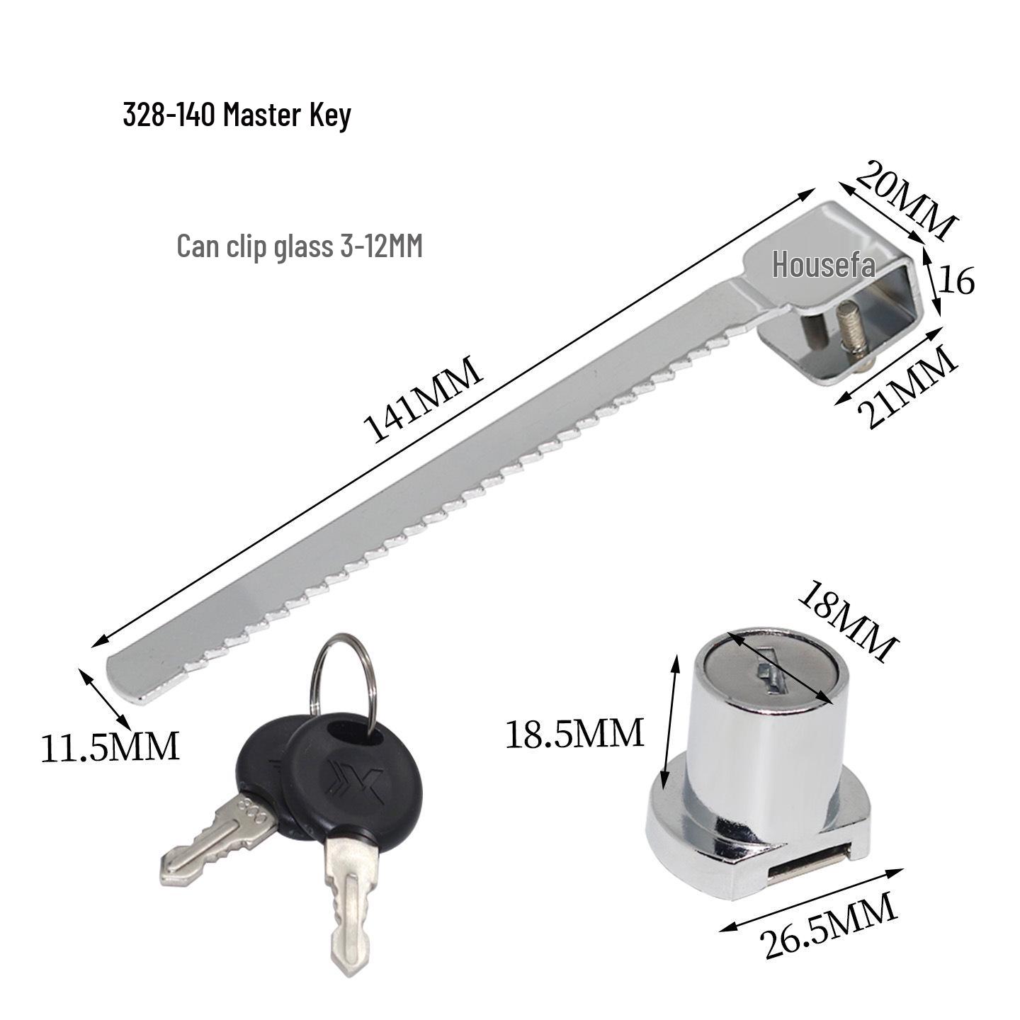 Glass Sliding Door Lock for Cabinets and Display Cases (Lock Little Doctor 328)
Glass Sliding Door Lock for Cabinets and Display Cases (Lock Little Doctor 328)