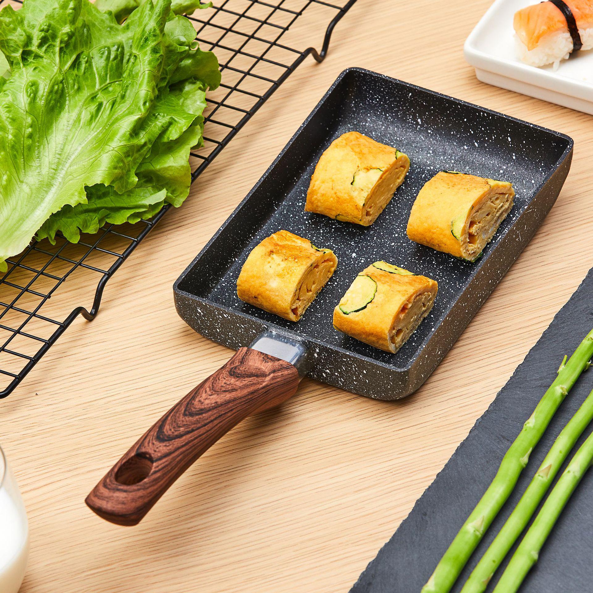 Non-stick Tamagoyaki Maifan Stone Frying Pan – Square Mini Pan for Breakfast & Steak Iron: Small 13x18 Black Handle
Non-stick Tamagoyaki Maifan Stone Frying Pan – Square Mini Pan for Breakfast & Steak Iron: Small 13x18 Black Handle
