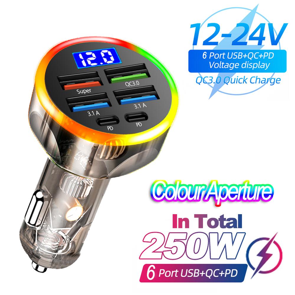 200 Вт 6 портов автомобильное зарядное устройство быстрая зарядка PD QC3.0 USB C автомобильное зарядное устройство для телефона адаптер типа C в машину для iPhone Samsung Huawei Xiaomi
200 Вт 6 портов автомобильное зарядное устройство быстрая зарядка PD QC3.0 USB C автомобильное зарядное устройство для телефона адаптер типа C в машину для iPhone Samsung Huawei Xiaomi