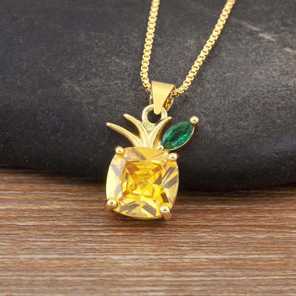 Nidin New Trendy Pineapple Shape Pave Colorful Zircon Pendant Necklace Girl Birthday Party Chain Jewelry Accessories Daily Gifts
Nidin New Trendy Pineapple Shape Pave Colorful Zircon Pendant Necklace Girl Birthday Party Chain Jewelry Accessories Daily Gifts