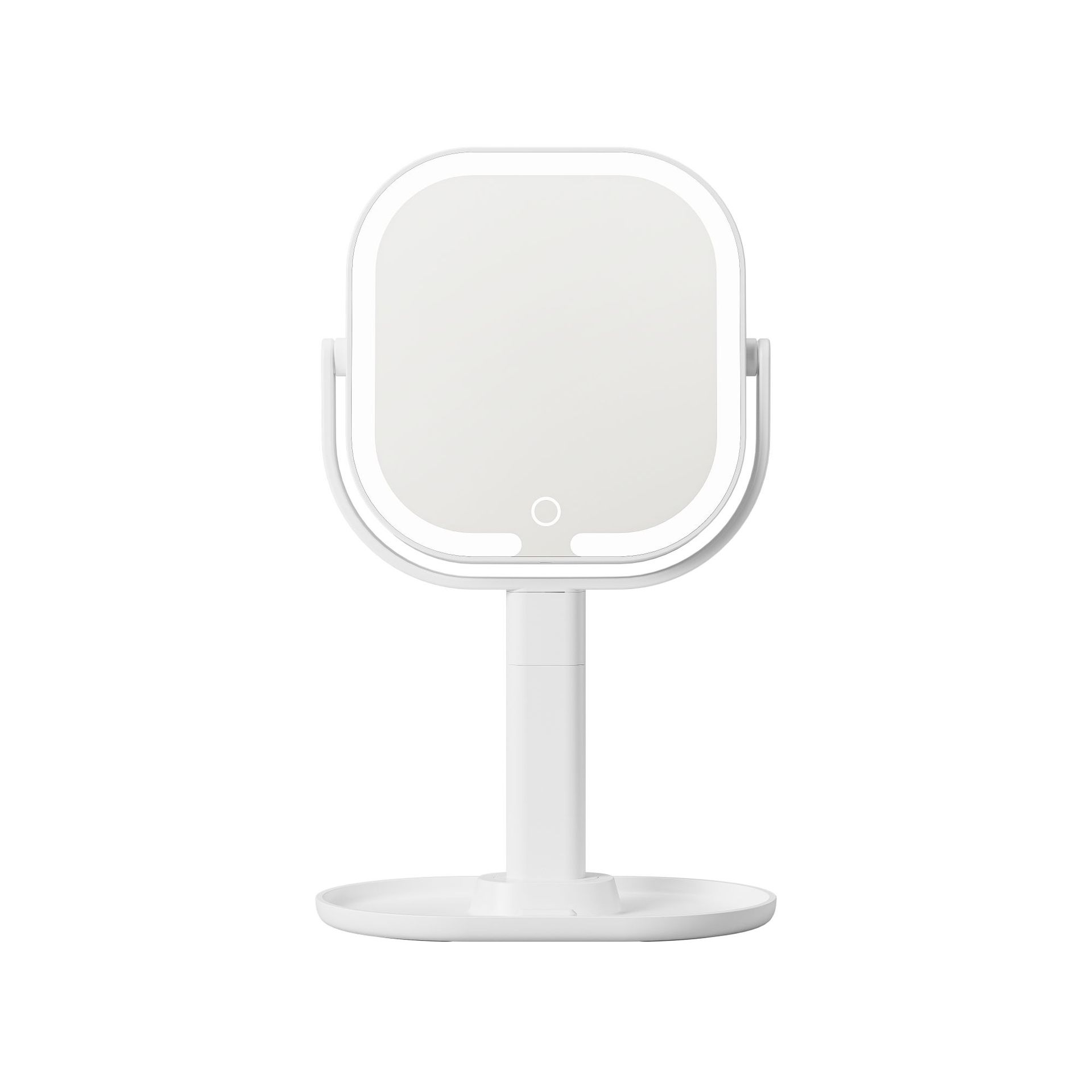 Height adjustable illuminated makeup mirror with light and magnification, equipped with 2000mAh rechargeable light, tray base and phone holder 1X білий
Height adjustable illuminated makeup mirror with light and magnification, equipped with 2000mAh rechargeable light, tray base and phone holder 1X білий