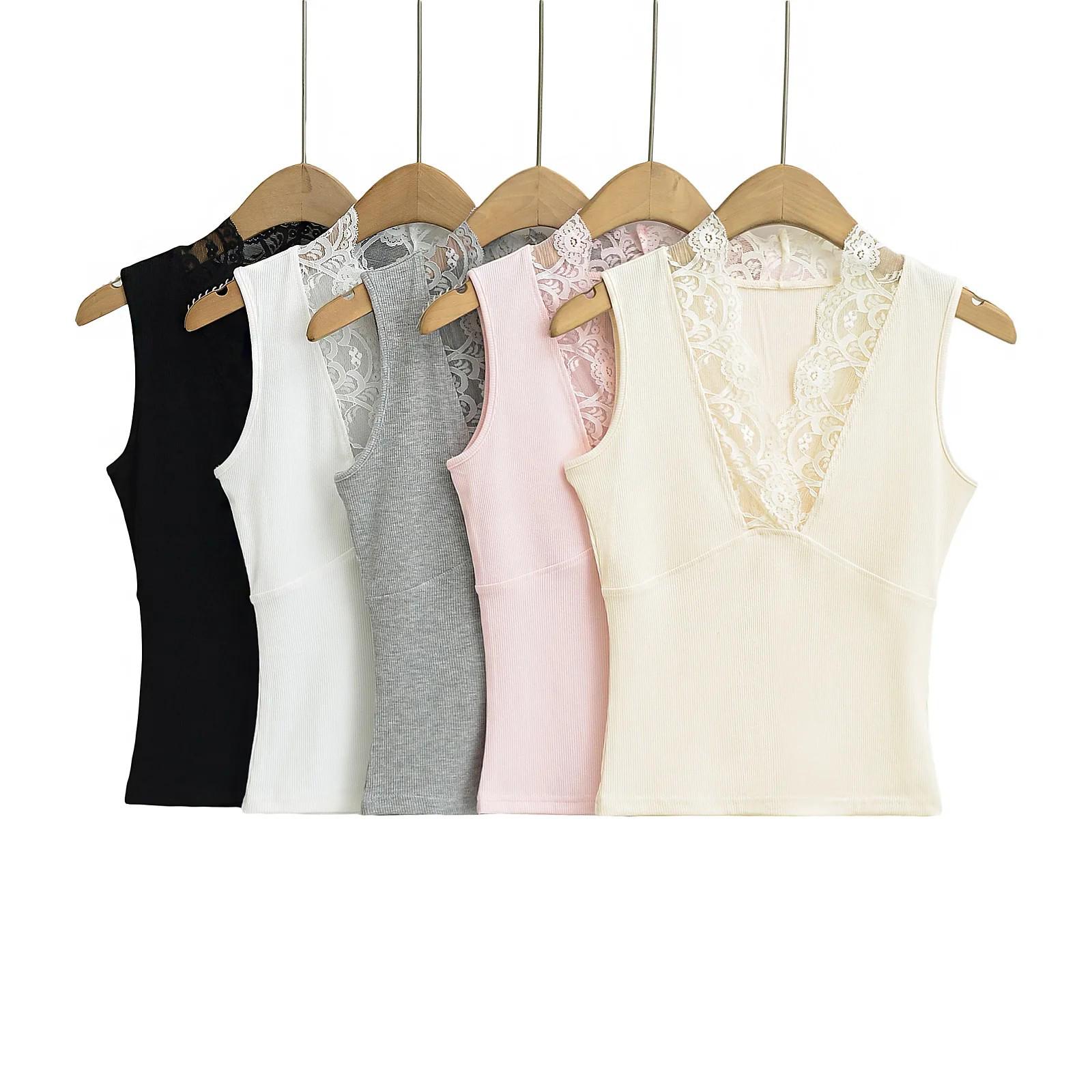 Lace V-Neck Ribbed Cotton Camisole: High-Elastic Slimming Tank for Spring/Summer 2025 S
Lace V-Neck Ribbed Cotton Camisole: High-Elastic Slimming Tank for Spring/Summer 2025 S