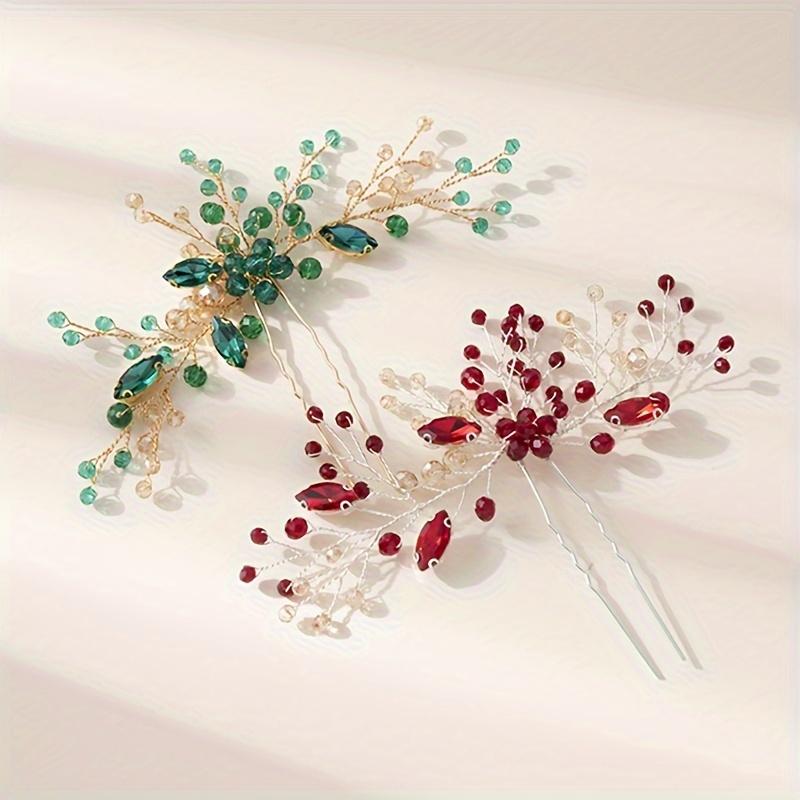 Vintage Elegant Rhinestone Hair Comb - 1pc Handmade Metal Glass Green Rhinestone Hairpin, Oblong Shape Hair Accessory for Brides and Weddings червоний
Vintage Elegant Rhinestone Hair Comb - 1pc Handmade Metal Glass Green Rhinestone Hairpin, Oblong Shape Hair Accessory for Brides and Weddings червоний