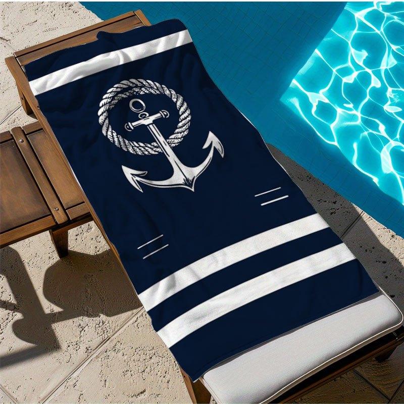 1 pc Thickened Coastline Beach Towel, Anchor Stripe, Quick-Dry Soft, Ideal for Beach Pool Summer Outdoor & Daily Bath Use W30*H60(CM)
1 pc Thickened Coastline Beach Towel, Anchor Stripe, Quick-Dry Soft, Ideal for Beach Pool Summer Outdoor & Daily Bath Use W30*H60(CM)