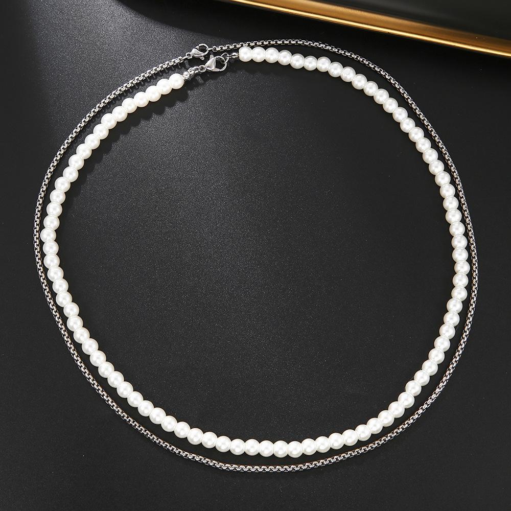 Ins Internet celebrity style personality fashion splicing pearl thin chain necklace men s trendy double collarbone chain hip hop
Ins Internet celebrity style personality fashion splicing pearl thin chain necklace men s trendy double collarbone chain hip hop