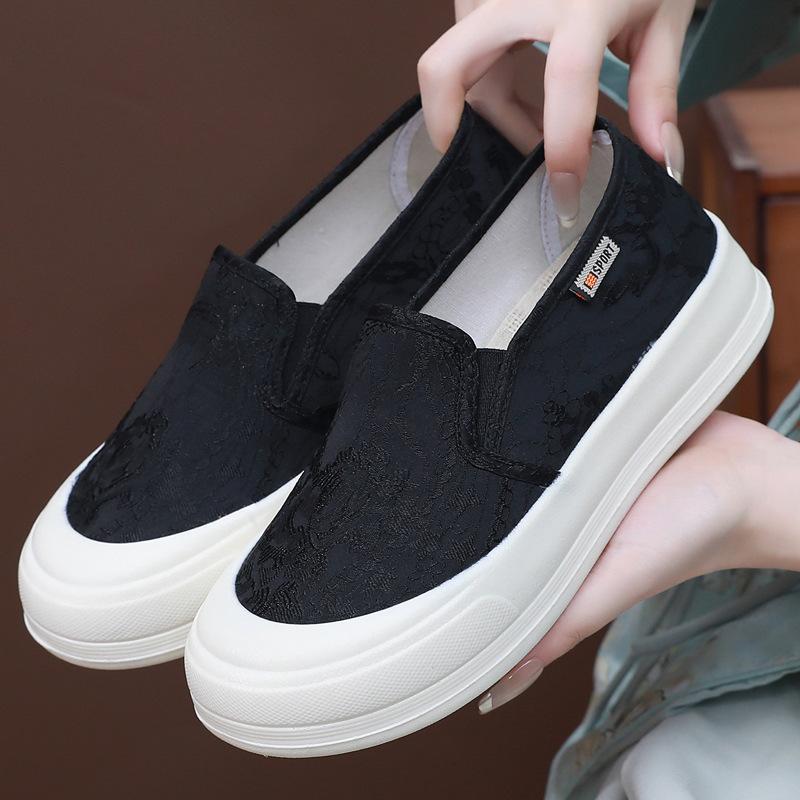Маленькие белые парусиновые туфли на толстой подошве в национальном стиле, женские, новинка 2025 года, ретро, новые китайские повседневные туфли с одной педалью, ленивые рыбацкие туфли 40 чёрный
Маленькие белые парусиновые туфли на толстой подошве в национальном стиле, женские, новинка 2025 года, ретро, новые китайские повседневные туфли с одной педалью, ленивые рыбацкие туфли 40 чёрный