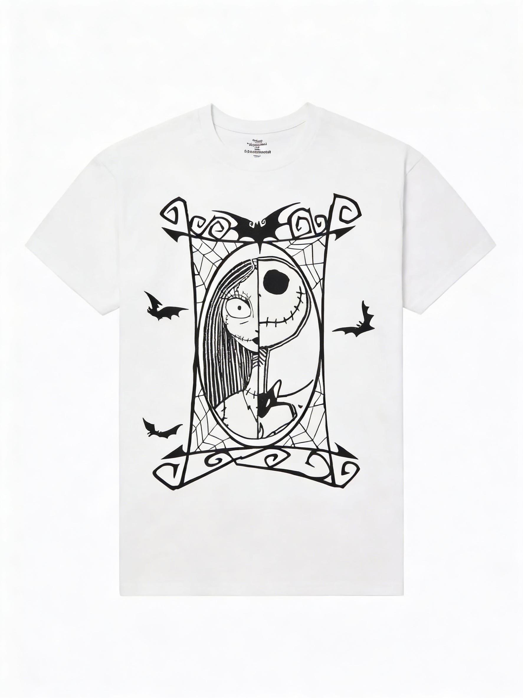 New Nightmare Before Christmas Jack and Sally Split Screen Portrait Print Womens Short Sleeve Loose Casual TShirt S
New Nightmare Before Christmas Jack and Sally Split Screen Portrait Print Womens Short Sleeve Loose Casual TShirt S