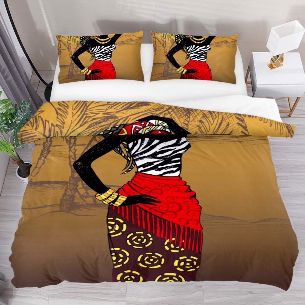African Woman Beding Set Vintage Africa Country Warm Comforter Cover for Children Kids Young Boys Young Girls Tens Boho Style Exotic Nation Microfiber 100*200cm Single
African Woman Beding Set Vintage Africa Country Warm Comforter Cover for Children Kids Young Boys Young Girls Tens Boho Style Exotic Nation Microfiber 100*200cm Single