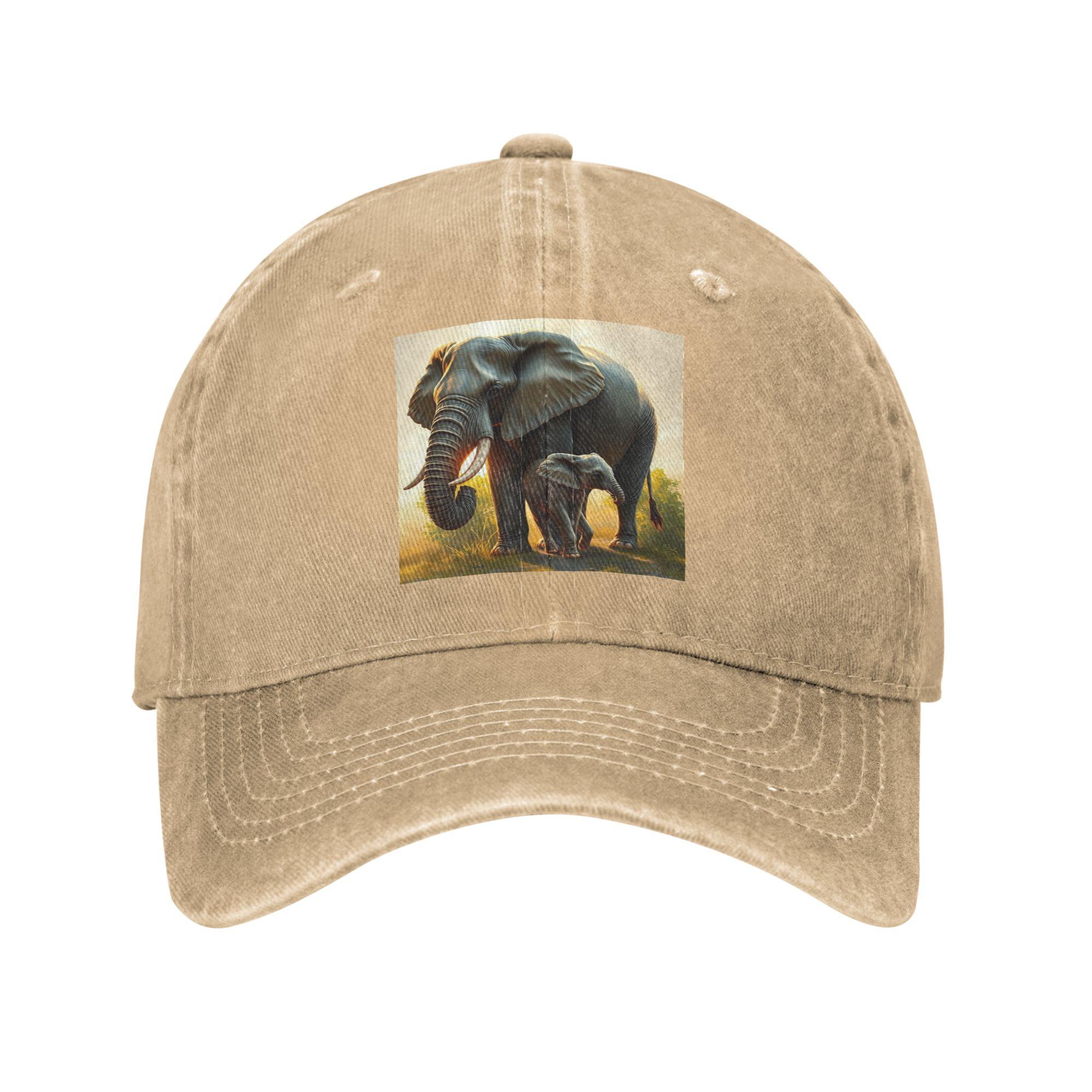 A Majestic Elephant With Her Baby Elephant Washed Denim Cap Casual Baseball Caps Adjustable Hat Summer Unisex Baseball Hats One Size
A Majestic Elephant With Her Baby Elephant Washed Denim Cap Casual Baseball Caps Adjustable Hat Summer Unisex Baseball Hats One Size