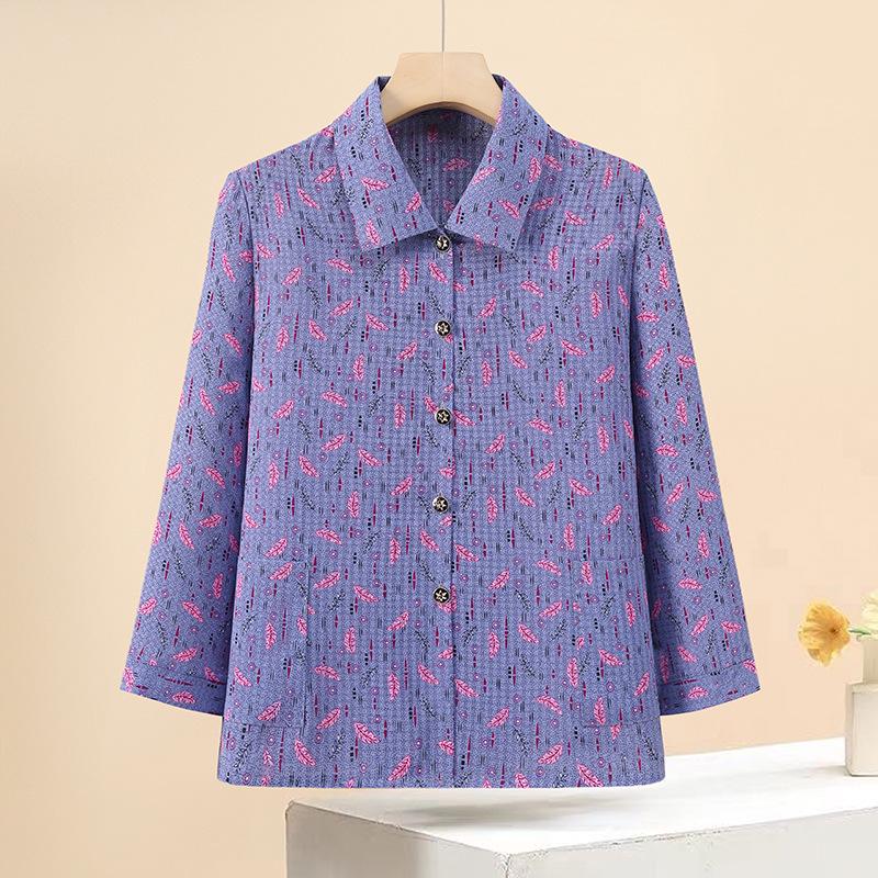 Summer Thin Lapel Cardigan Shirt for Middle-aged and Elderly Women - Breathable, Seven-point Sleeve Grandma s Wear, New Style 2XL (Recommended: 100-120 jin)
Summer Thin Lapel Cardigan Shirt for Middle-aged and Elderly Women - Breathable, Seven-point Sleeve Grandma s Wear, New Style 2XL (Recommended: 100-120 jin)