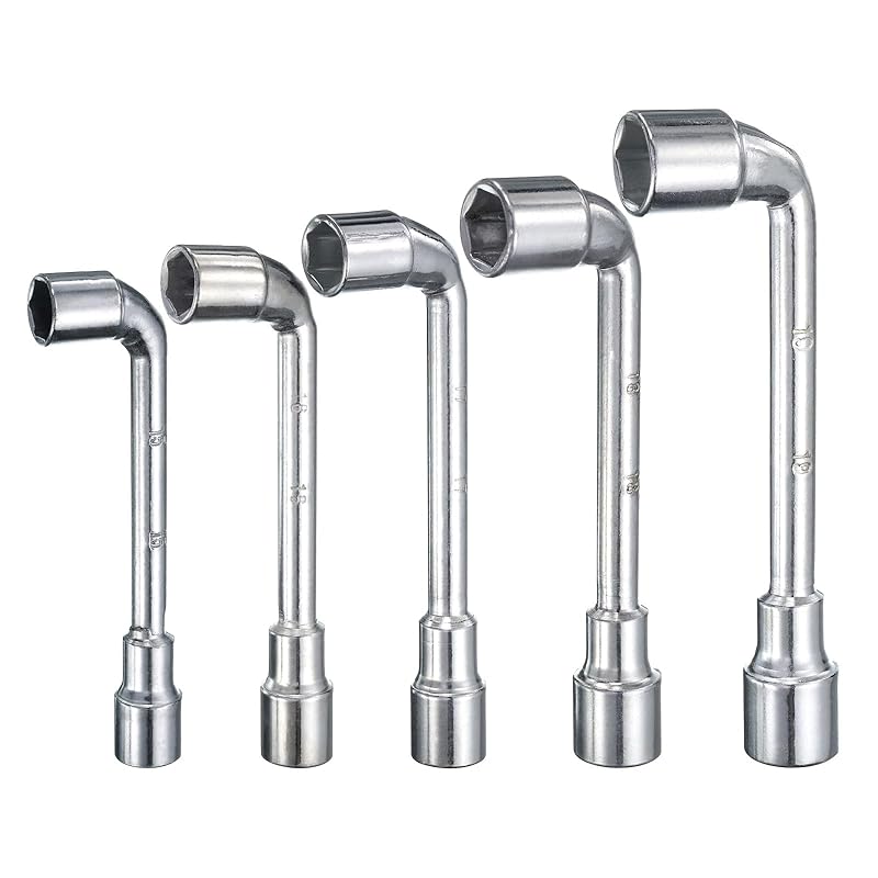 uxcell 5 pieces L-shaped angled hex socket wrench 15/16/17/18/19mm 45# steel double end metric 6 points tubular socket spanner Suitable for general
uxcell 5 pieces L-shaped angled hex socket wrench 15/16/17/18/19mm 45# steel double end metric 6 points tubular socket spanner Suitable for general