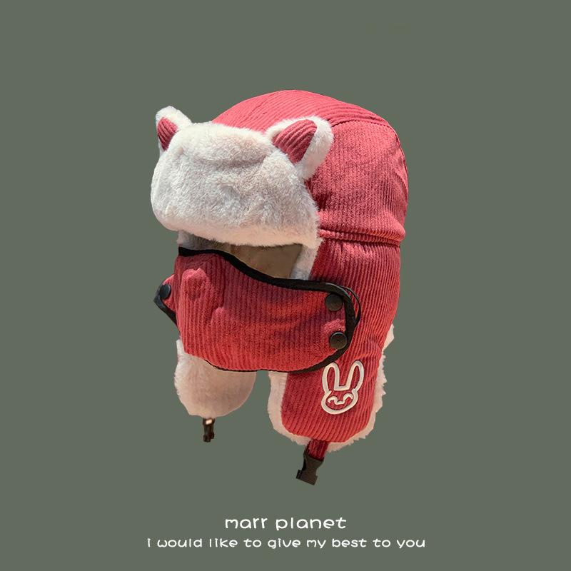 Cute Rabbit Ear Hat for Women In Winter Korean Style Face Showing Small Head Cover Plus Velvet Thick Plush Ear Protection Mask Lei Feng Hat
Cute Rabbit Ear Hat for Women In Winter Korean Style Face Showing Small Head Cover Plus Velvet Thick Plush Ear Protection Mask Lei Feng Hat