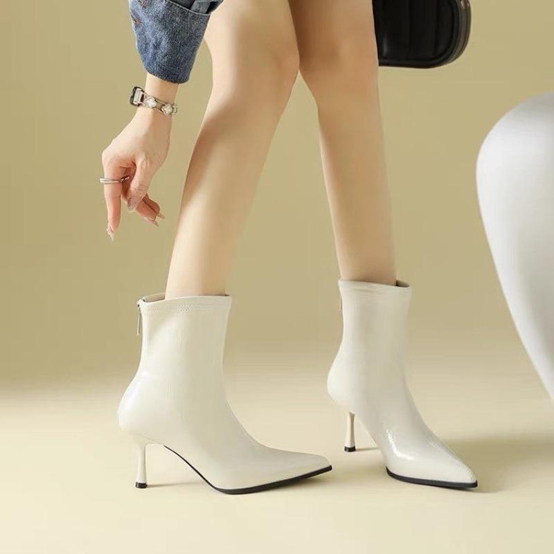 Skinny Heel Booties Fashion Pointed Toe Rear Zipper Non-Slip Wear-Resistant Leather Heels 40 білий
Skinny Heel Booties Fashion Pointed Toe Rear Zipper Non-Slip Wear-Resistant Leather Heels 40 білий