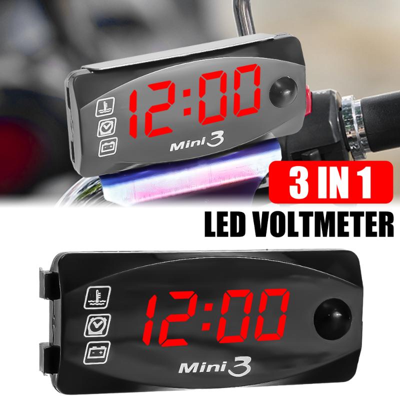 LED 3 In 1 Voltmeter Set Motorcycle Electronic Clock Digital Display VoltmeterWatch IP67 Waterproof Dustproof Motor Thermometer
LED 3 In 1 Voltmeter Set Motorcycle Electronic Clock Digital Display VoltmeterWatch IP67 Waterproof Dustproof Motor Thermometer