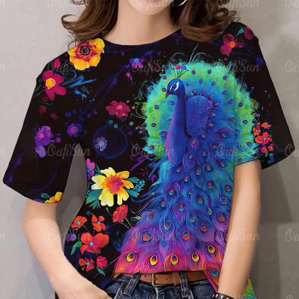 Women s Peacock Pattern T-shirt Women s Clothing Rainbow T-shirt 6XL
Women s Peacock Pattern T-shirt Women s Clothing Rainbow T-shirt 6XL