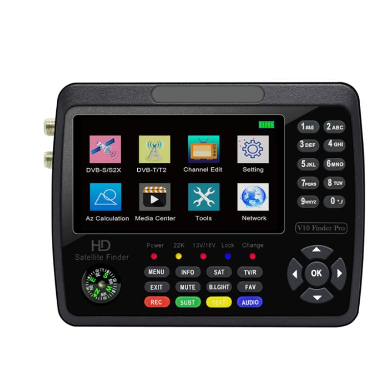 V10 Pro Satellite Finder Вимірювач сигналу HD Satellite TV Finder DVB-S/S2/S2X/T/T2 COMBO Цифровий портативний вимірювач сигналу EU чорний
V10 Pro Satellite Finder Вимірювач сигналу HD Satellite TV Finder DVB-S/S2/S2X/T/T2 COMBO Цифровий портативний вимірювач сигналу EU чорний