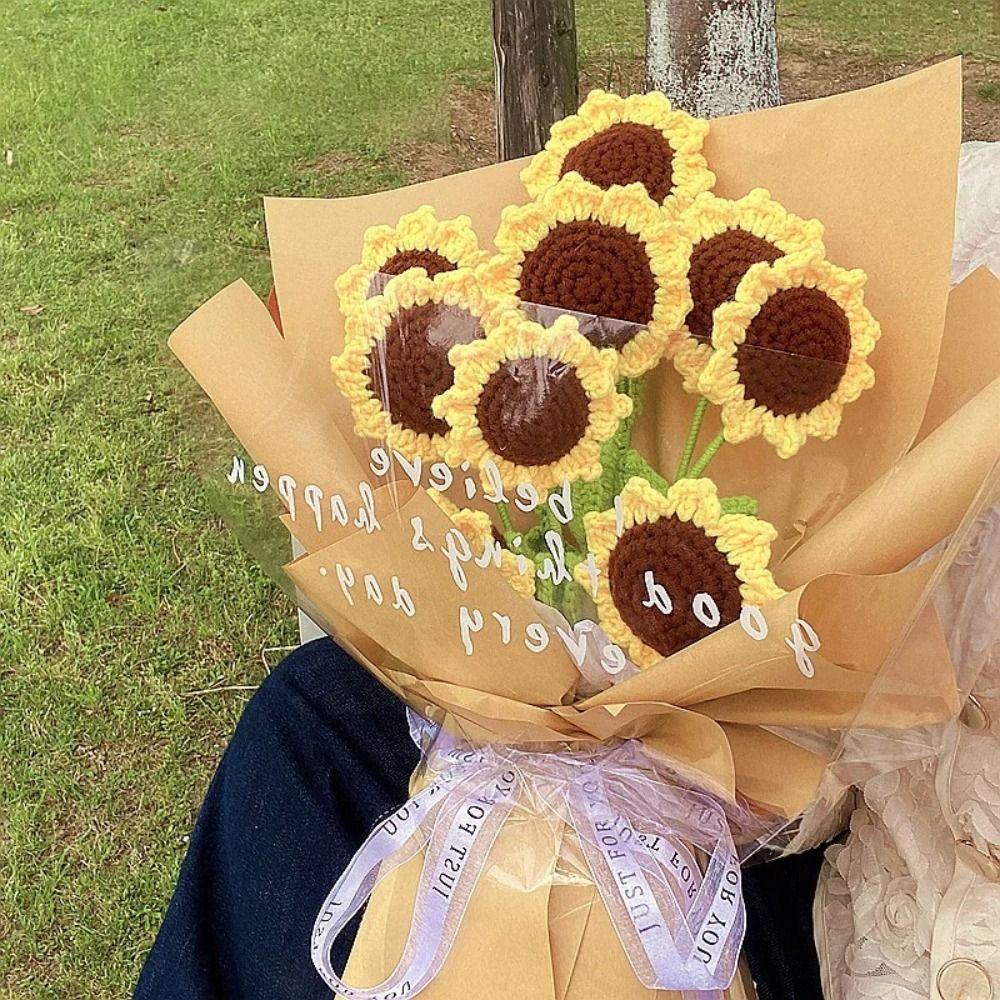 Finished Artificial Flowers Woven Crochet Bouquet Decoration Knitting Sunflower Graduation Gifts
Finished Artificial Flowers Woven Crochet Bouquet Decoration Knitting Sunflower Graduation Gifts