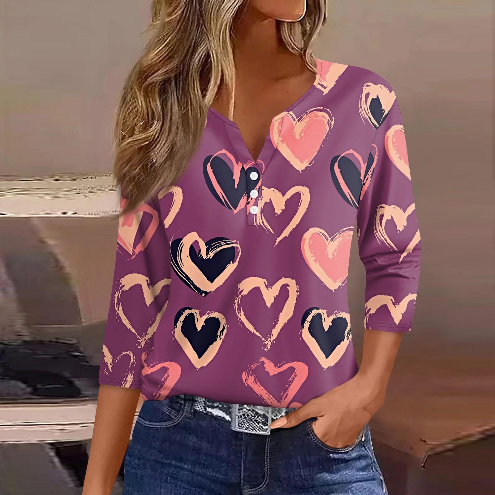 Женская футболка с принтом ко Дню святого Валентина, на пуговицах, рукав 3/4, повседневная, модная, на выходных, базовая, с V-образным вырезом, обычная футболка XXXL
Женская футболка с принтом ко Дню святого Валентина, на пуговицах, рукав 3/4, повседневная, модная, на выходных, базовая, с V-образным вырезом, обычная футболка XXXL