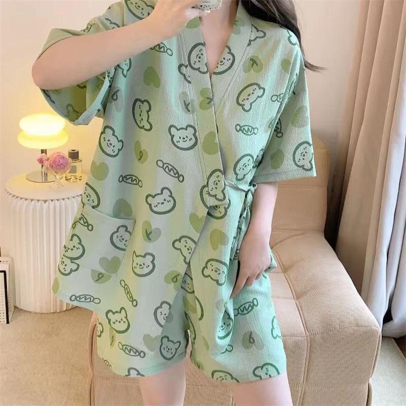 Women s Plus Size Japanese Style Short Sleeve Kimono Pajama Set, Summer Casual Wear with Bubble Crinkle Fabric and Round Neck XL-2XL
Women s Plus Size Japanese Style Short Sleeve Kimono Pajama Set, Summer Casual Wear with Bubble Crinkle Fabric and Round Neck XL-2XL