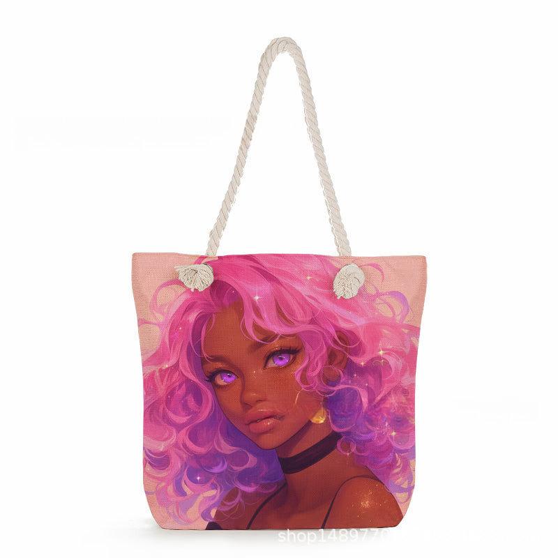 Multifunctional Black girl Printed Thick Rope Shoulder Beach Bag 7577 KTB
Multifunctional Black girl Printed Thick Rope Shoulder Beach Bag 7577 KTB