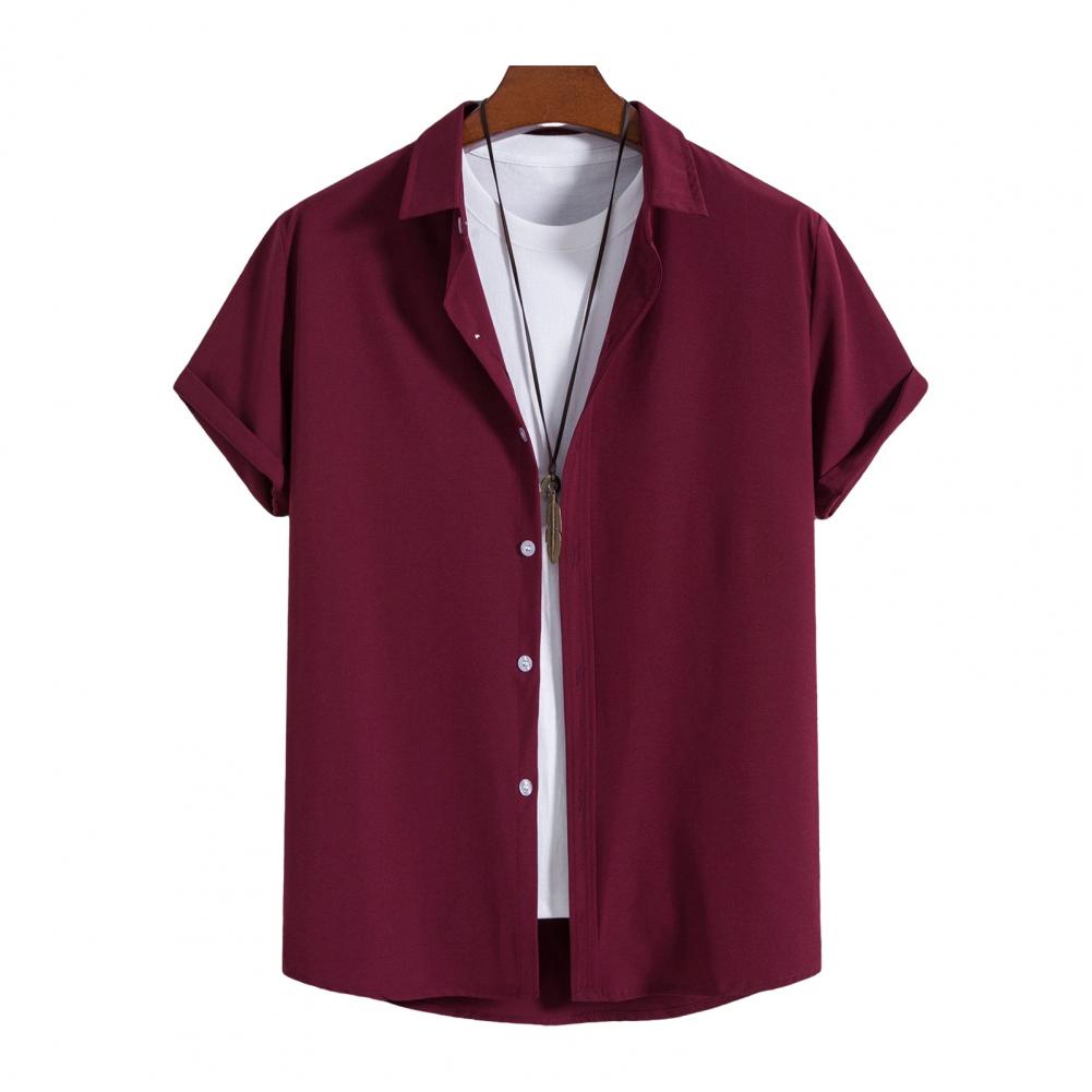 Men Spring Fall Shirt Turn-down Collar Single-breasted Uniform Color Short Sleeve Relaxed Fit Fit Cardigan Formal Business C Practical Use S вино красного
Men Spring Fall Shirt Turn-down Collar Single-breasted Uniform Color Short Sleeve Relaxed Fit Fit Cardigan Formal Business C Practical Use S вино красного