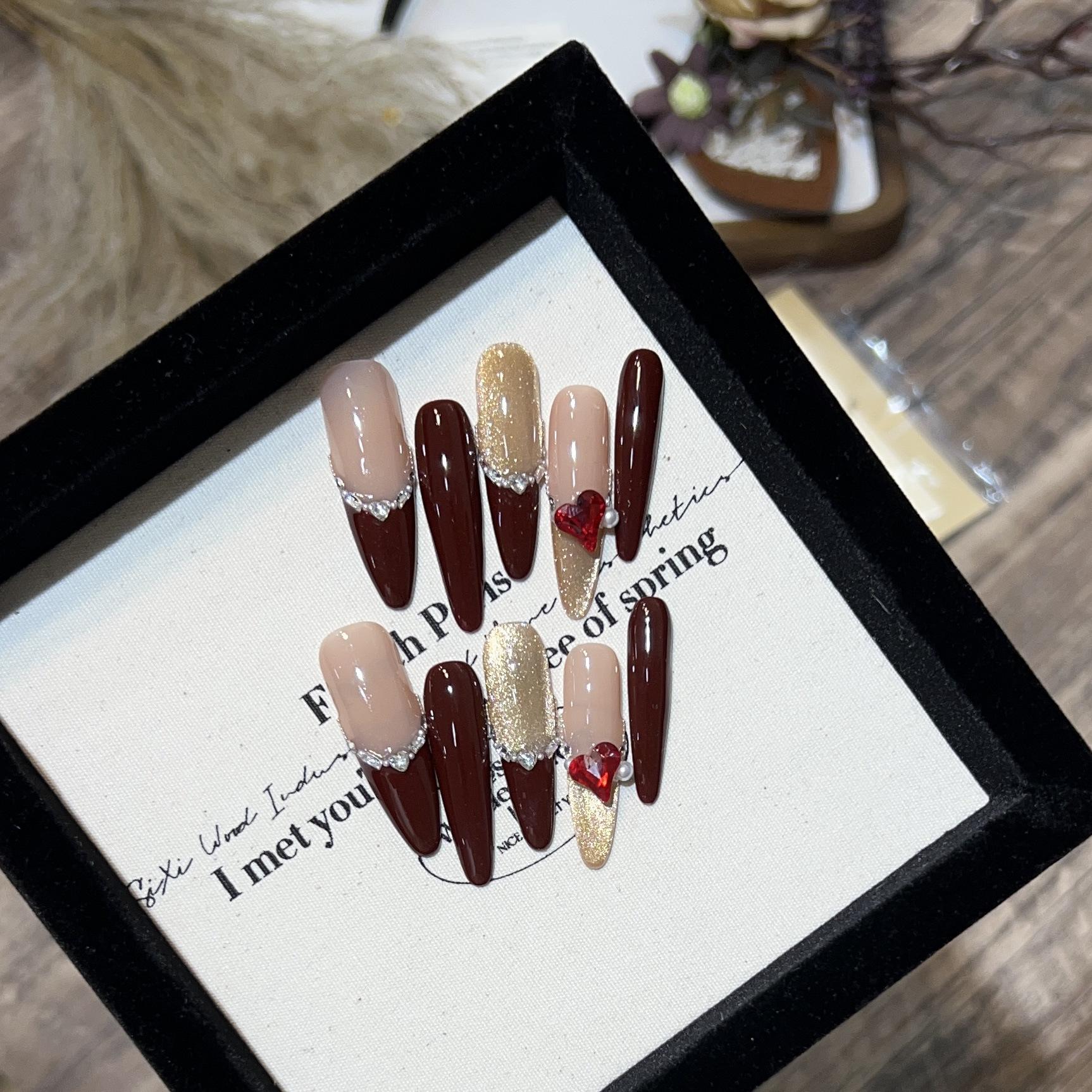 Wearing Long Red French Zircon Gravel Diamond New Year s Manicure Removable Nails extra small XS
Wearing Long Red French Zircon Gravel Diamond New Year s Manicure Removable Nails extra small XS