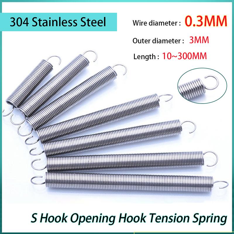 304 Stainless Steel S-shaped Open Hook Tension Spring Pullback Extension Expansion Spring Wire Dia 0.3MM OD 3MM L: 10~300MM 0.3x3x220mm (1pcs)
304 Stainless Steel S-shaped Open Hook Tension Spring Pullback Extension Expansion Spring Wire Dia 0.3MM OD 3MM L: 10~300MM 0.3x3x220mm (1pcs)