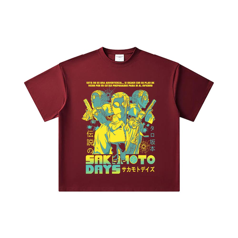 260 GSM Double Yarn 32 Count 100% Cotton Sakamoto Days V6 Taro Print Unisex Heavy Cotton T Shirt 2XL вина червоного кольору
260 GSM Double Yarn 32 Count 100% Cotton Sakamoto Days V6 Taro Print Unisex Heavy Cotton T Shirt 2XL вина червоного кольору