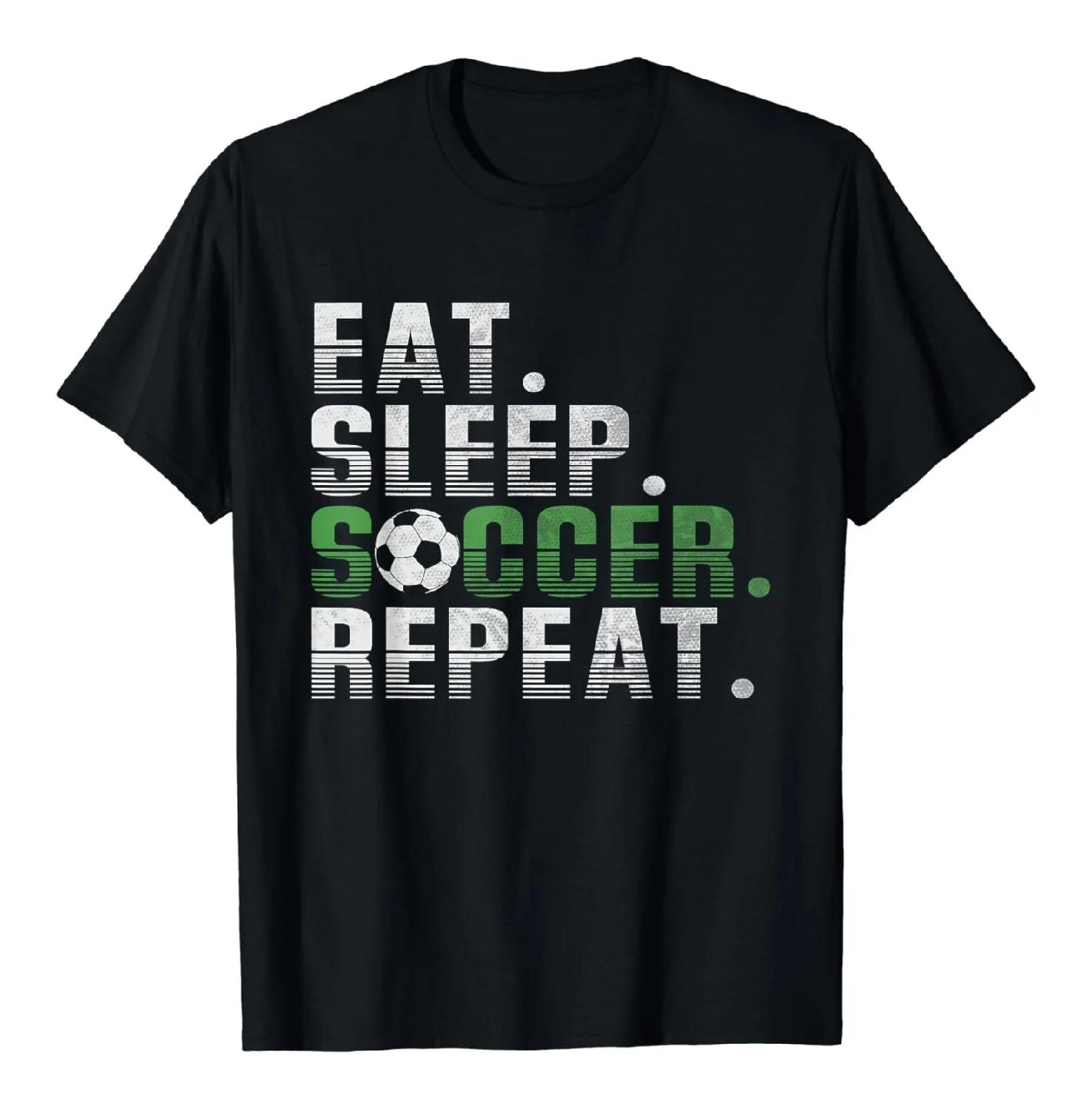Eat Sleep Soccer Repeat Graphic Tee Breathable Cotton Short Sleeve T-Shirt for Boys XXXXXL чорний
Eat Sleep Soccer Repeat Graphic Tee Breathable Cotton Short Sleeve T-Shirt for Boys XXXXXL чорний