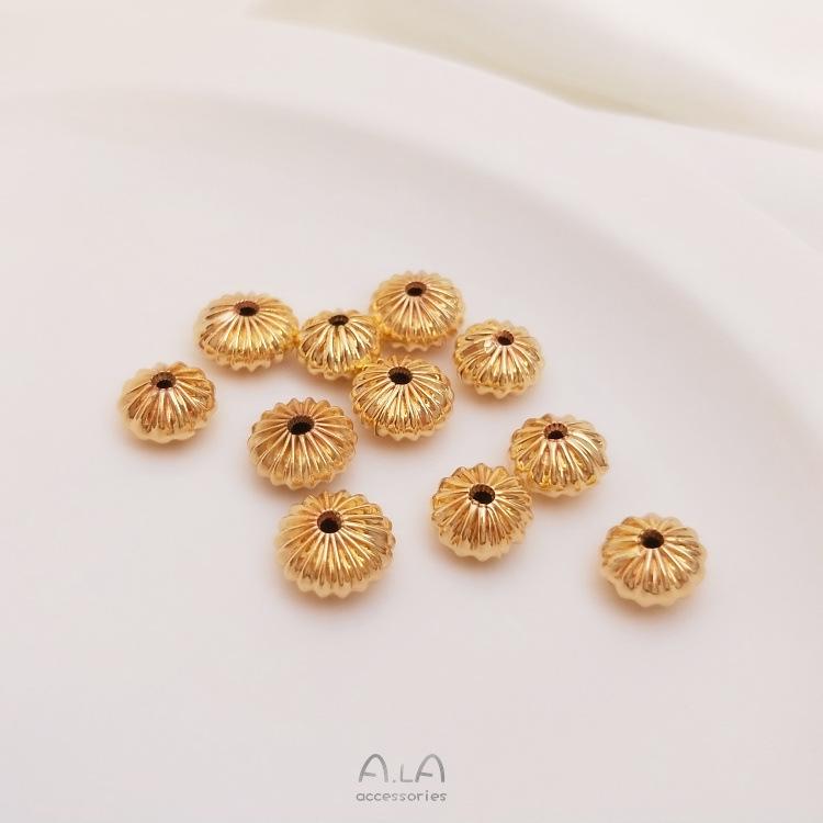 14K Gold Filled Wrinkled Striped Saucer Beads: Flat, Abacus, Pumpkin Shapes for DIY Jewelry Spacer Accessories. 9*5.5mm Wrinkled Striped Saucer Bead (1 piece)
14K Gold Filled Wrinkled Striped Saucer Beads: Flat, Abacus, Pumpkin Shapes for DIY Jewelry Spacer Accessories. 9*5.5mm Wrinkled Striped Saucer Bead (1 piece)