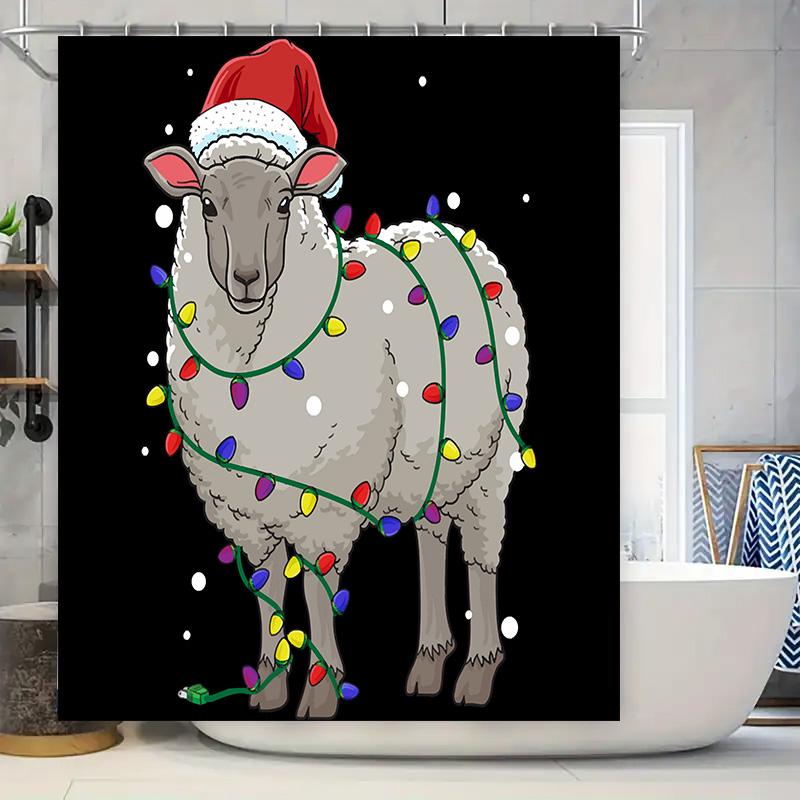 Sheep Christmas Light Decoration Shower Curtain Bathroom Decor Multicolored Led Sheep Bath Mat, Xmas Decorations For Home Decor W60H190(CM)-1 Pcs
Sheep Christmas Light Decoration Shower Curtain Bathroom Decor Multicolored Led Sheep Bath Mat, Xmas Decorations For Home Decor W60H190(CM)-1 Pcs