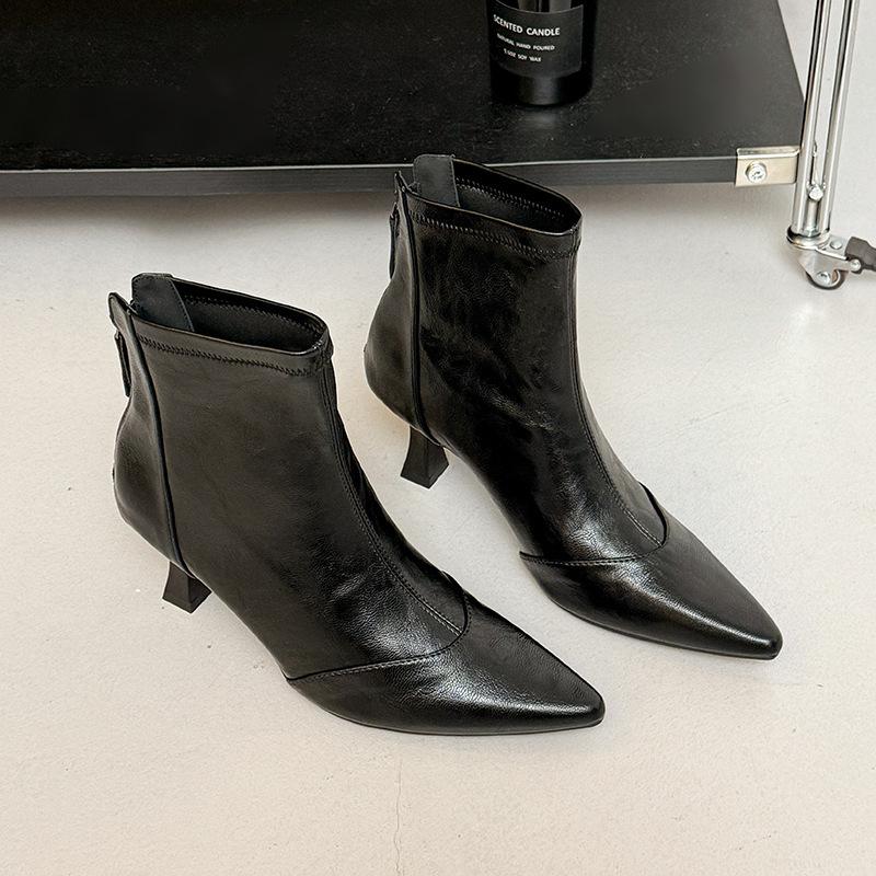Brown pointed short boots women s high heels 2 autumn and winter new small ankle boots thin heel fleece elastic thin boots 40
Brown pointed short boots women s high heels 2 autumn and winter new small ankle boots thin heel fleece elastic thin boots 40