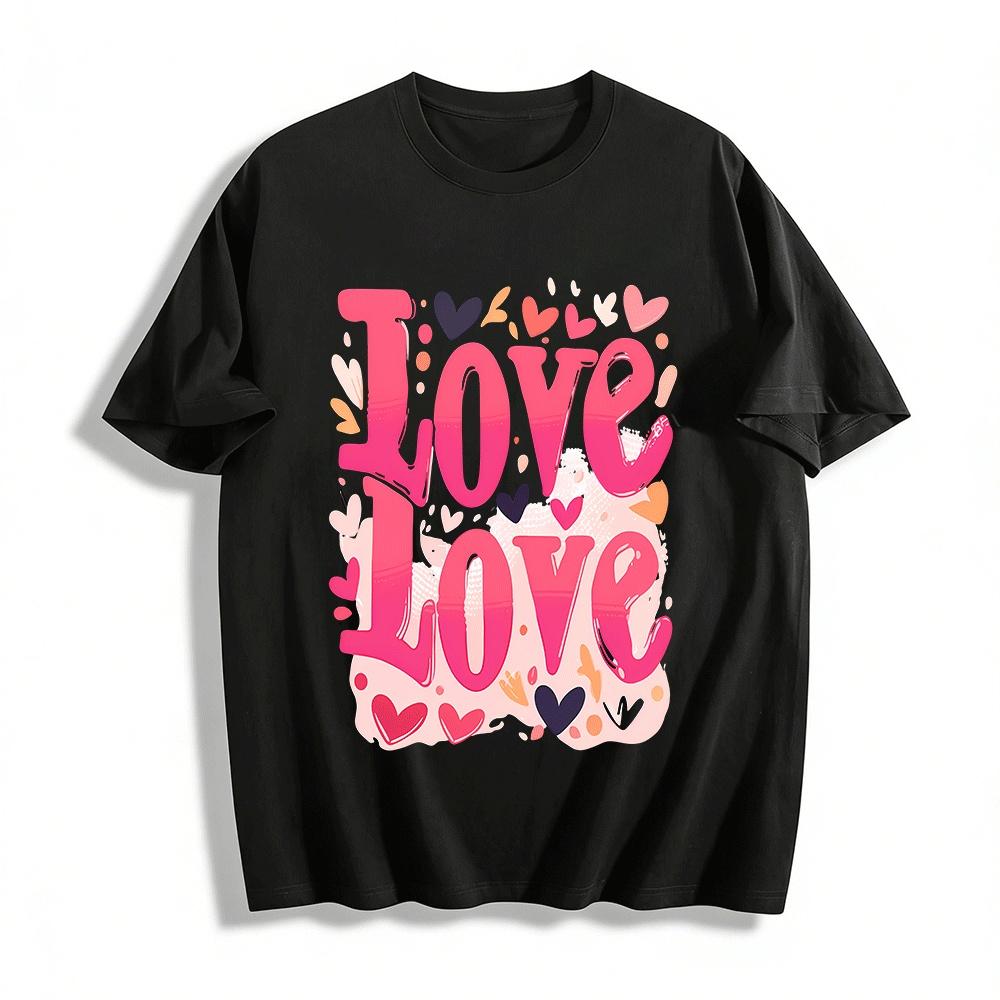 Love Print Casual T-Shirt Unisex Loose Fit Versatile Daily Top Pure cotton T-shirt XXS
Love Print Casual T-Shirt Unisex Loose Fit Versatile Daily Top Pure cotton T-shirt XXS